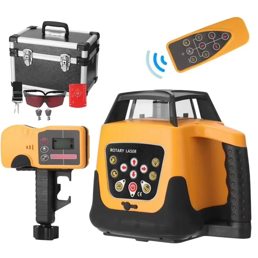 Power Tools Green - Automatic Rotary Laser Level 500m Red