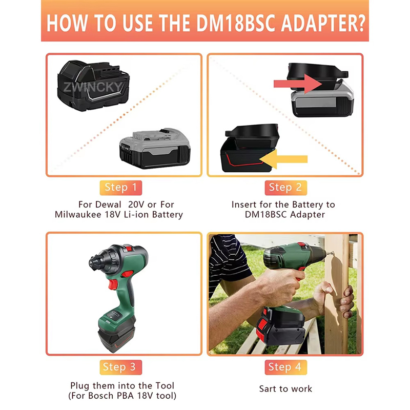 Battery Adapter For Bosch/Dewa - Power Tools Green review and price